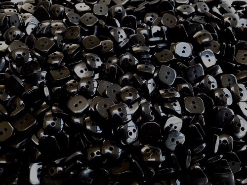 Buttons 10mm 16L Square Small Black Pearlescent 2 Hole Polished Button (W205) - Picture 11 of 24