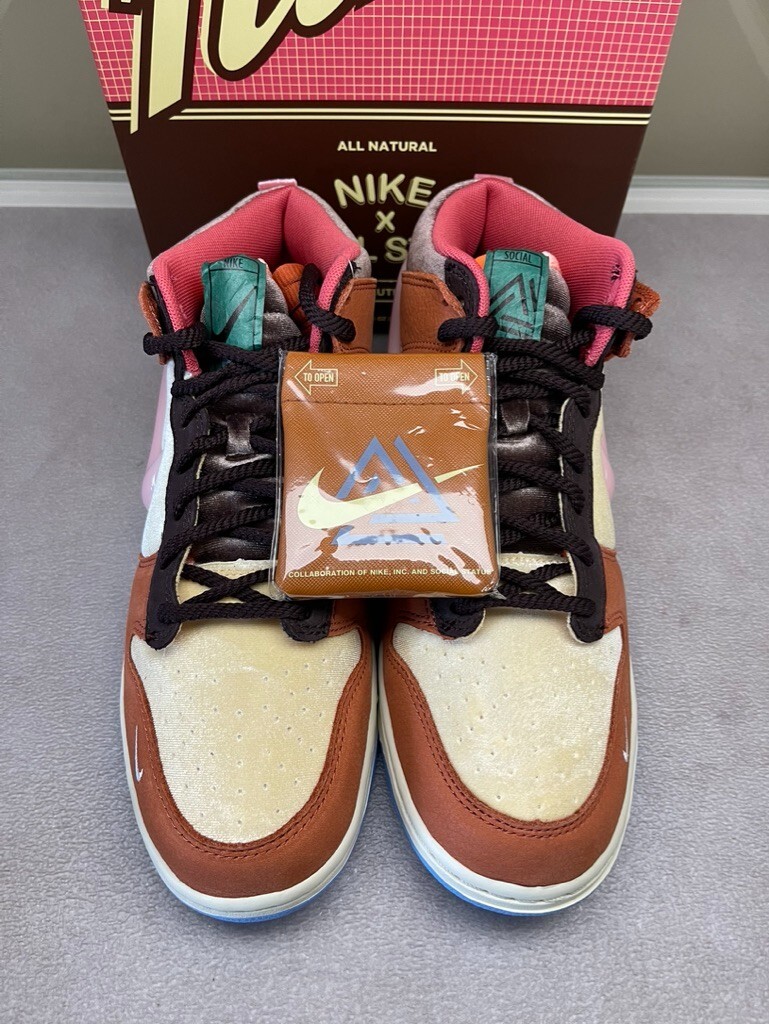 nike dunk mid social status milk carton burnt brown