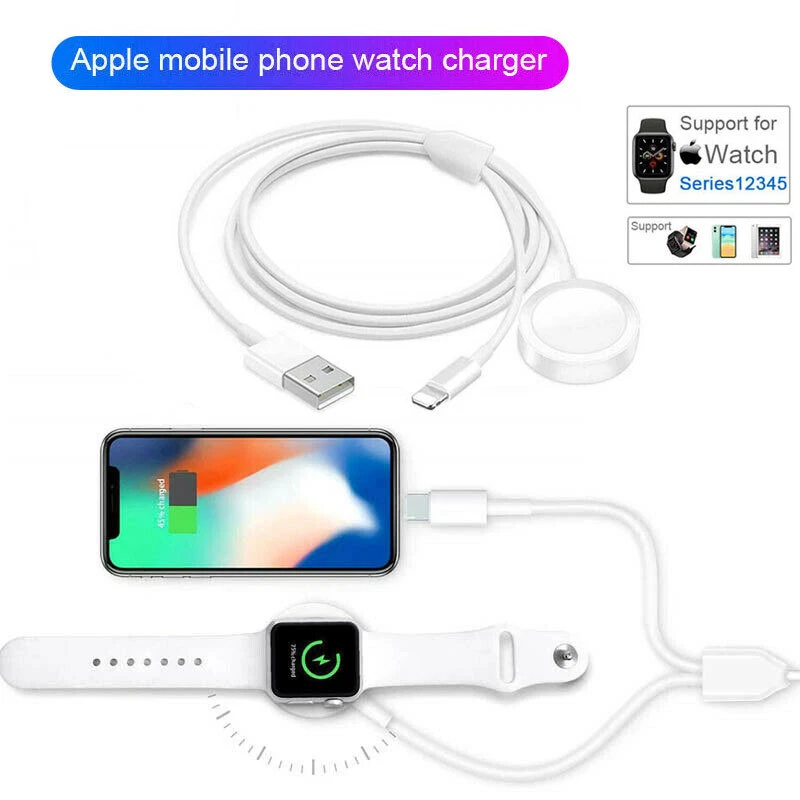 2in1 Apple Watch Series 8 7 6 SE 5 4 Charging dock Magnetic iPhone Charger Cable - Image 3 of 4