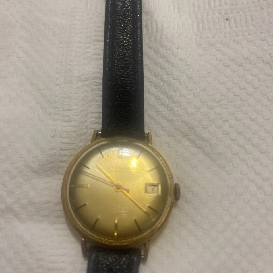 Reloj STEELCO Segundo Lateral Cuerda Manual Hecho en Suiza 1 Vintage Funcionando Foto 3 de 4