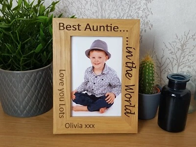 A LITTLE BIT CRAFTY UK Christmas Aunty, Mum, Grandma, Nan Gift, Personalised Photo Frame - Add any text