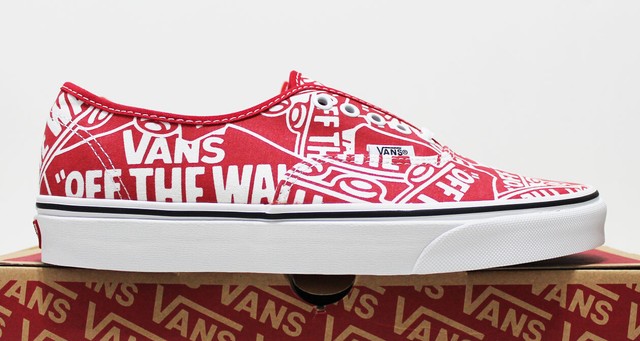 low top red and white vans
