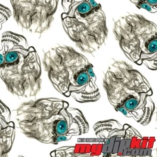 Hydrographics Film Hydro Dipping Water Transfer Print Film LL-116 Metallic Skull
