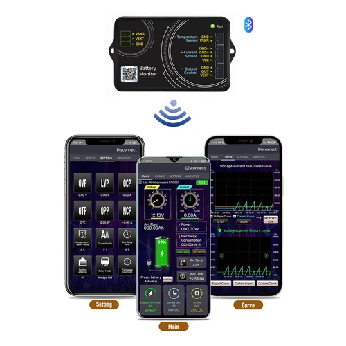 Bluetooth Battery Monitor Shunt 500A Bidirectional Coulomb Counter Mobile APP