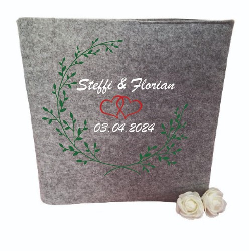 Fotoalbum Hochzeitsalbum Hochzeit Album 25x25cm 64 Seiten mit Namen Wunschtext - Bild 2 von 13