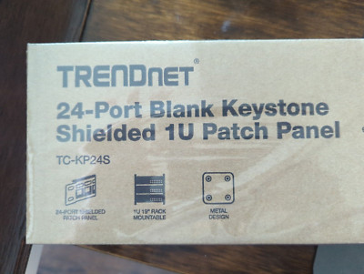TRENDnet 24-Port Blank Keystone Shielded 1U Patch Panel TC-KP24S
