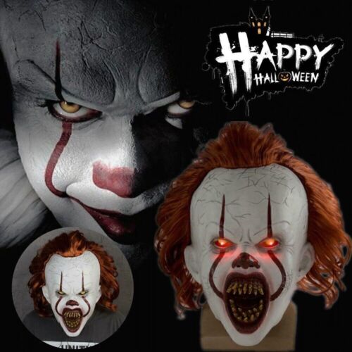 Halloween Horror Maske Pennywise Cosplay Clown Fasching Maske Stephen Kings DE - Bild 1 von 14