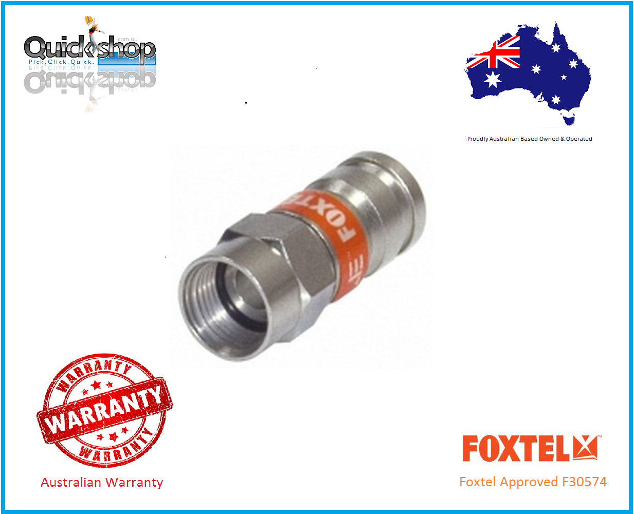 RG6 F Type Compression Crimp Connector Coaxial Cable Foxtel Antenna TV