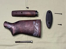 USED H&R PARDNER 12 GAUGE BROWN WOOD STOCK SET FOREND BOLT SCREWS *ROUGH* CRACK