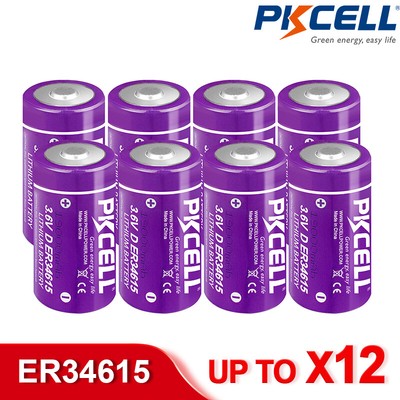 2-12PC 3.6V D Cell 19000mAh ER34615 Li-SOCl2 Lithium Battery lot for CMOS Memory