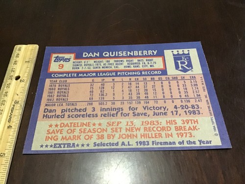 DAN QUISENBERRY Oddball Insert & Regular issue Baseball ROYALS YOU CHOOSE - Picture 75 of 133
