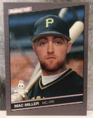 LAST ONE!  Mac Miller Limited Edition Baseball Art Card RAP KIDS Blue Slide Park
