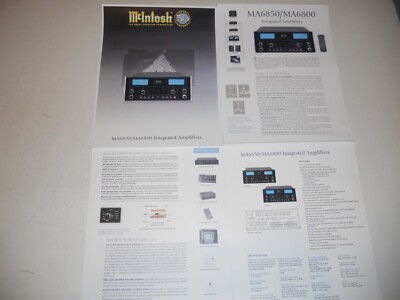 McIntosh MA6800/6850 Integrated Amplifier Brochure 4 pages, Specs/Info/Articles