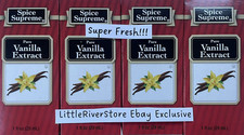 Lot of 4 PURE Vanilla Extract Spice Supreme 1 fl oz Super Fresh USA Made ex 2027
