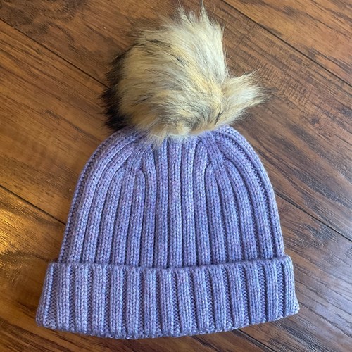 J Crew Wool Blend Beanie Faux Fur Pom 