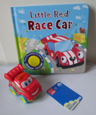 Red Race Car Board Book Little Learner With Vroom! Vroom! Sound Racers Car NEW