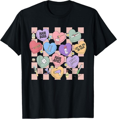 Hairstylist Valentines Day Beauty Hair Stylist Salon Hearts T-Shirt Hoodie