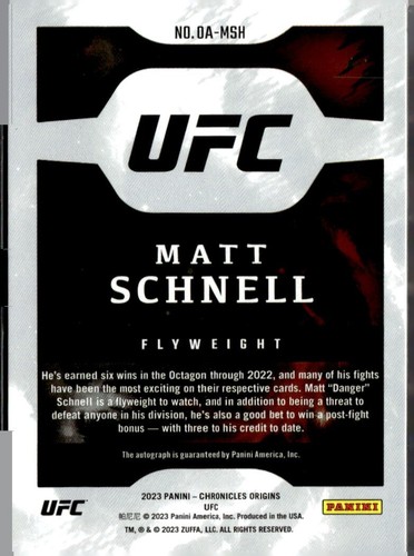 2023 UFC CHRONICLES ORIGINS AUTO #OA-MSH - Picture 2 of 2