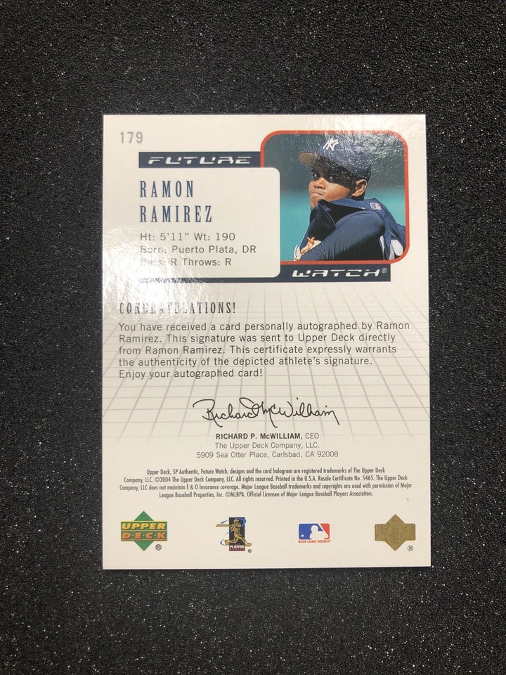 RAMON RAMIREZ 2004 Upper Deck SP Authentic FUTURE WATCH AUTOGRAPH #179 159/195 - Image 4 of 4