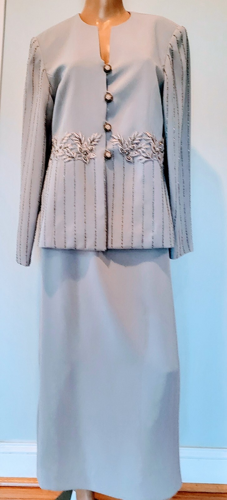 Miller Formal Long Skirt & Jacket Suit Embroid… Gem