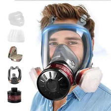 Full Face Gas Mask - Gas Survival Nuclear and Chemical with 40mm Activa...