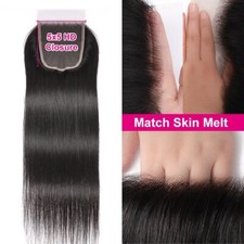 Hair Deep Parting 5x5 HD Lace Closure Peruvian Human Virgin Hair Pre-plucked