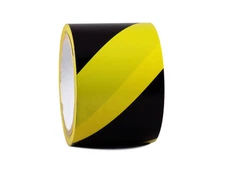 16 Rolls VINYL FLOOR STRIPED SAFETY WARNING TAPE BLACK/YELLOW 3INCH x 54FT