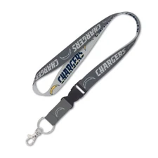 LOS ANGELES CHARGERS LANYARD KEY CHAIN W/ DETACHABLE BUCKLE 1" WIDTH 22" LONG