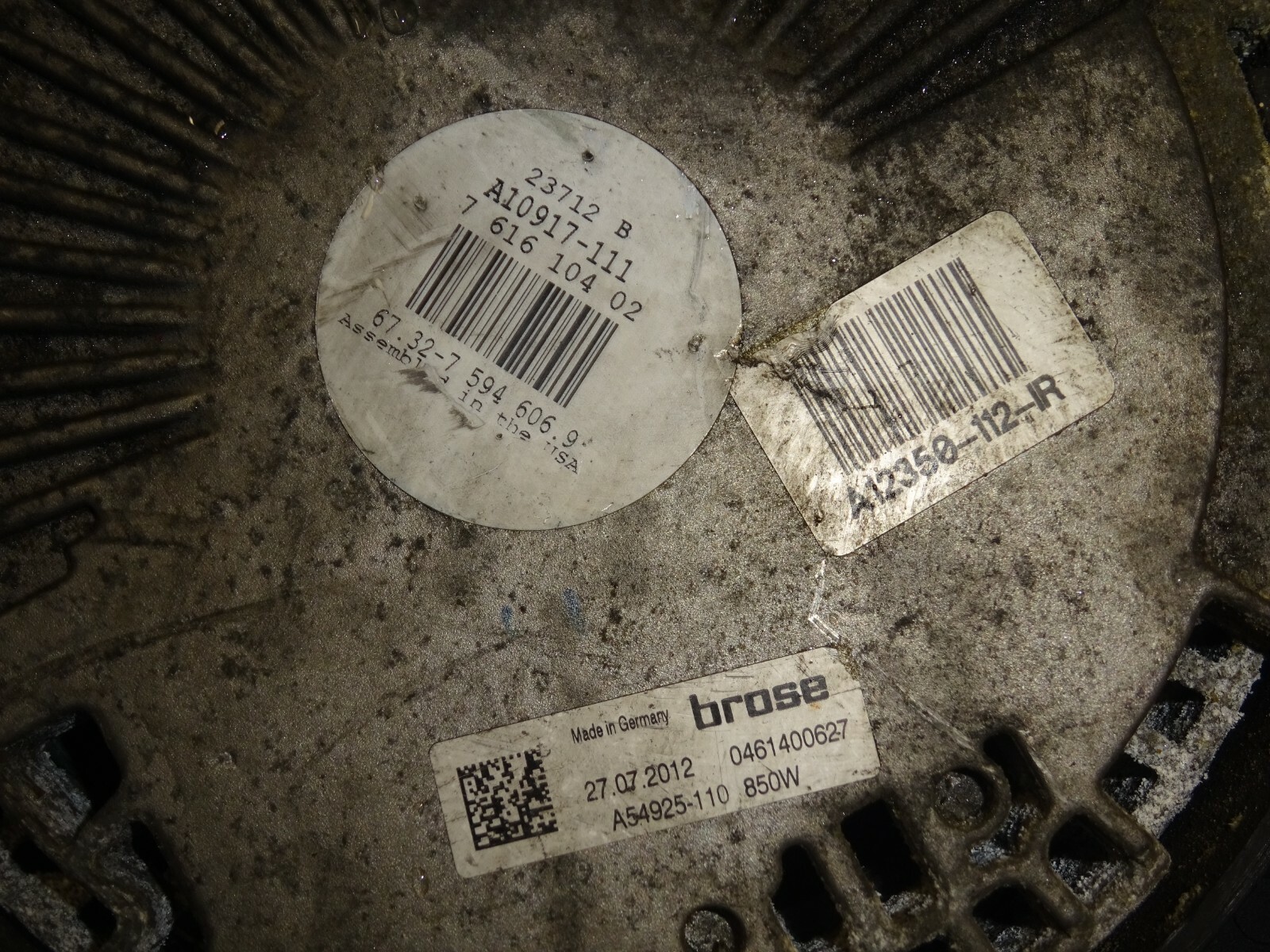 GENUINE BMW X5 E70 X6 E71 RADIATOR FAN MOTOR 850W 7594606 7616104  