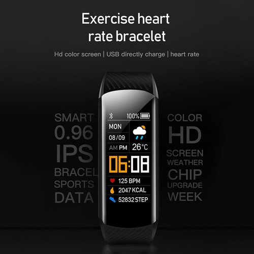 C5S Smart Bracelet Watch Bluetooth Waterproof Blood Pressure Heart Rate Monitor - Picture 8 of 21