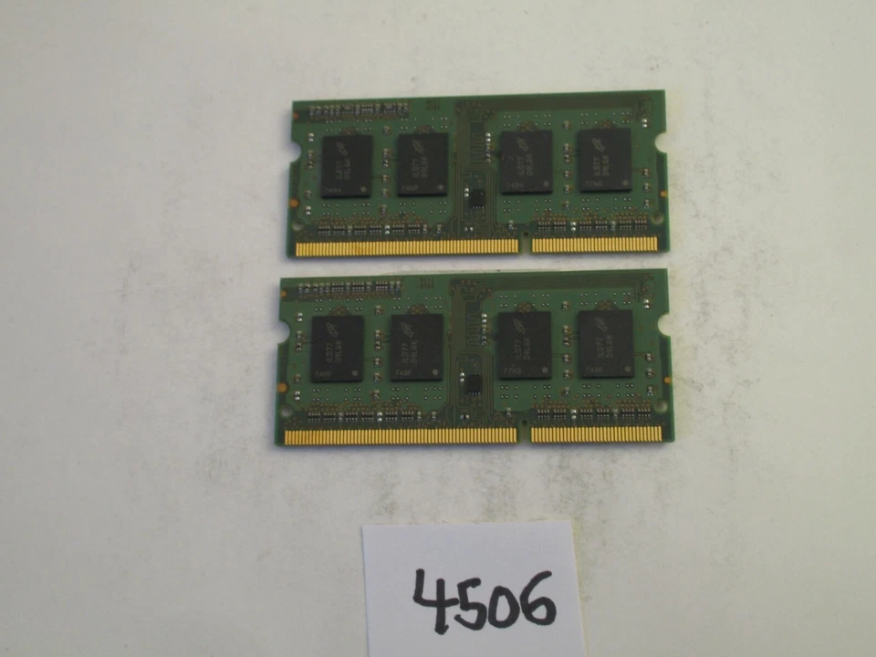 Micron 2x2Gb=4Gb 1333Mhz PC3-10600 DDR3 SODIMM laptop memory RAM (4506) - Image 2 of 2