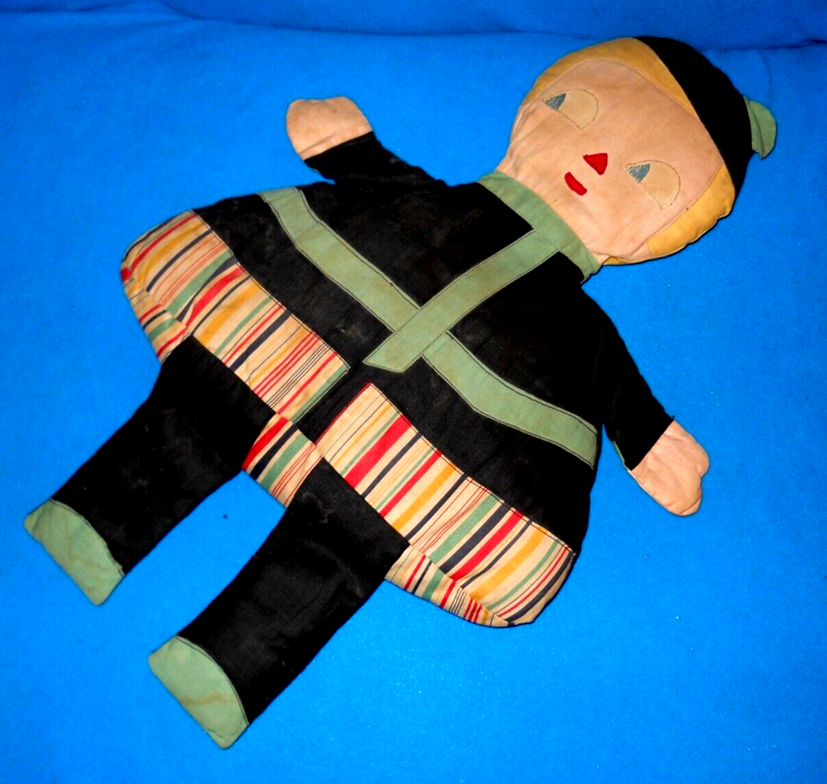 Vintage Folk Art Flat Rag Doll eBay