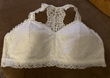 Maurices Bralette Bra Size 3X Cream/White Lacey Lined Wireless, Cute