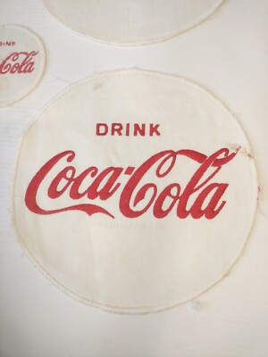 Lot De 2 écussons Tissu Vintage Coca-Cola – Rouge – Patch Original