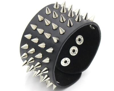 Nieten Punk Spike Lederarmband