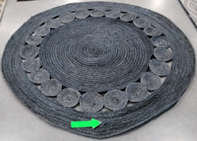 NAVY 5' X 5' Round Broken Thread Rug, Reduced Price 1172722738 NF364N-5R
