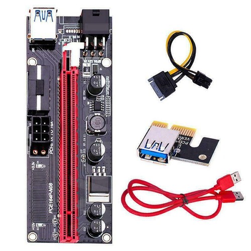 6PACK PCI-E 1x to 16x Powered USB3.0 GPU Riser Extender Adapter Card VER 009s  - Picture 8 of 8
