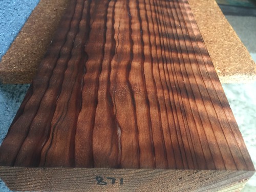 Redwood Curly Flame Wood Lumber Slab Billet 1 5/8" x 6" x 33 3/4" - #871 - Picture 10 of 10