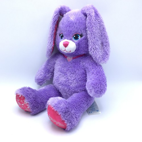 Build A Bear Paw Princess Conejo Púrpura Peluche Relleno Brillante BABW 16" Usado en excelente estado - Imagen 14 de 19