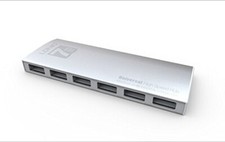 Image of LDNIO High Speed 7 Port USB 2.0 Hub - Silver Durable Aluminum 480Mbps