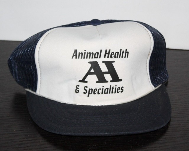 Vintage ANIMAL HEALTH Specialties Veterinarian Vet AH Trucker Hat Blue