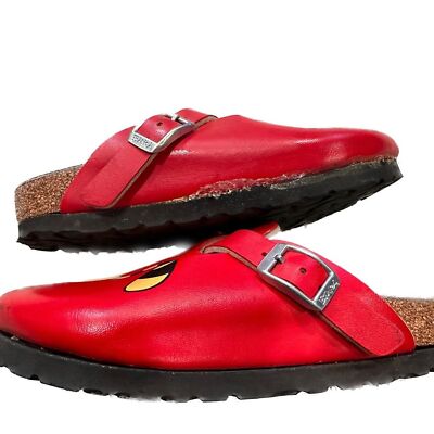 Birkenstock Birki's Kids Woodby Red Bridget the Cat Clogs Red