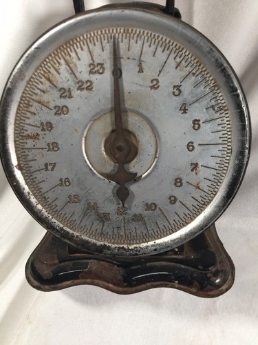 Vintage antica scala fattoria 24 libbre bilancia Triner Pat 1906 Chicago regolazione - Foto 6 di 12