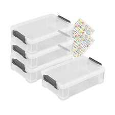 LATEEFAH Pencil Case, 4 Pack Plastic Pencil Box Clear Marker Organizer Storag...