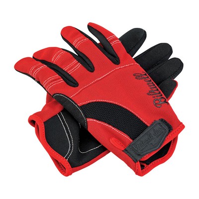 Biltwell Motorcycle Gloves Red Black with Touch Screen