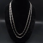 Monet Necklace Silver Tone Chain Link LONG 54 Inch Vintage Costume Jewelry