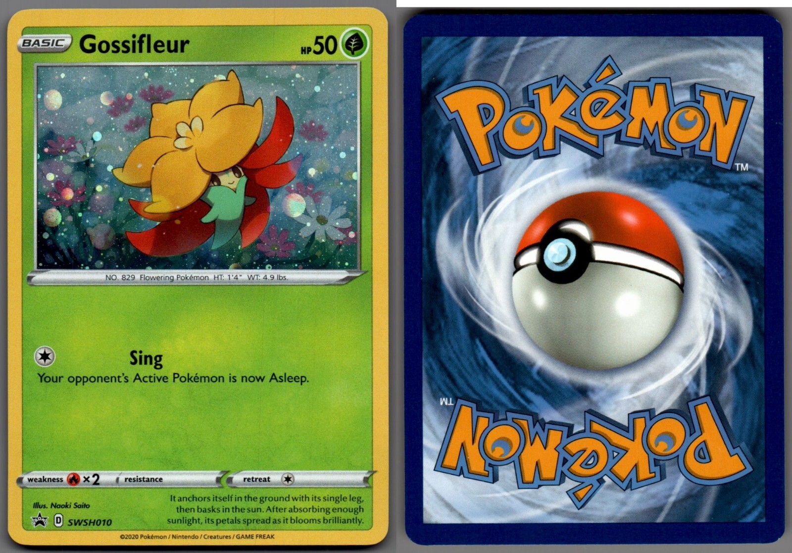 2020 Pokemon, Sword & Shield Promos, #SWSH010 Gossifleur, Holo Black Star Promo