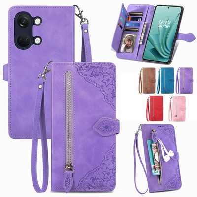 For OnePlus Nord N200 CE3 CE 5G 3 N300 N20 12 Leather Zipper Wallet Phone Case
