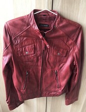 James Lakeland Leather Jacket Red Large