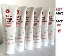 6 x Forever Aloe HEAT LOTION Soothing Massage Lotion 100% Herbal 118ml. Each
